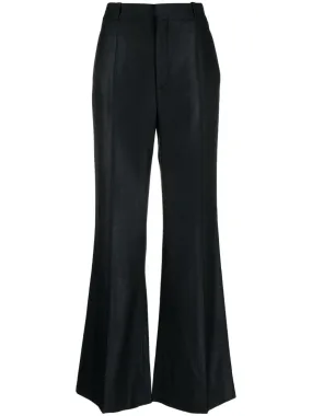 CHLOÉ Sophisticated Black Wool and Silk Flared Trousers for Women