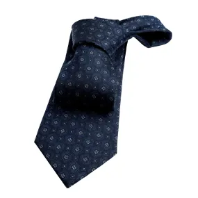 Clarendon Foulard Silk Tie, Black / Blue / Light Blue