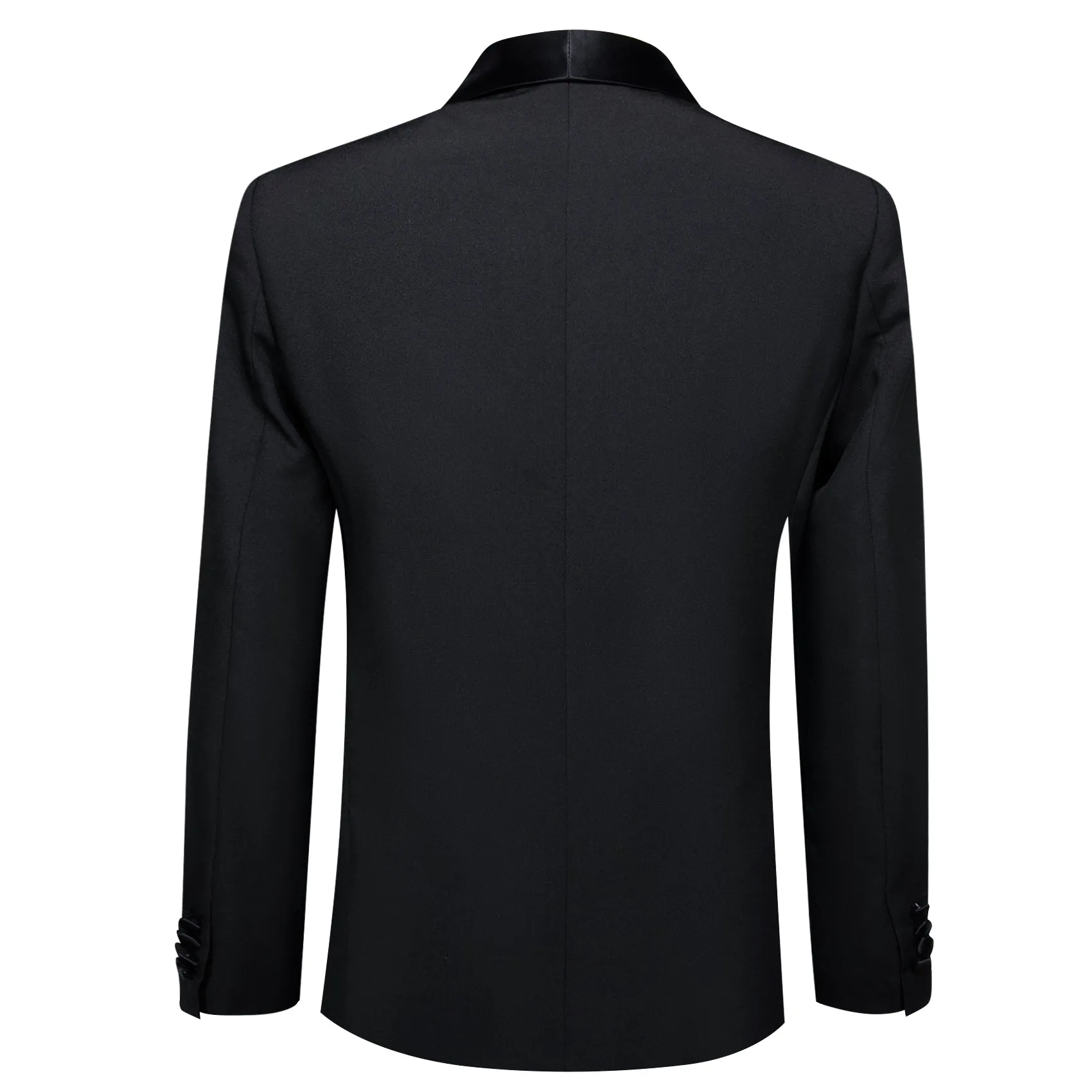 Classic Black Solid Shawl Lapel Suit Men's Suit for Wedding