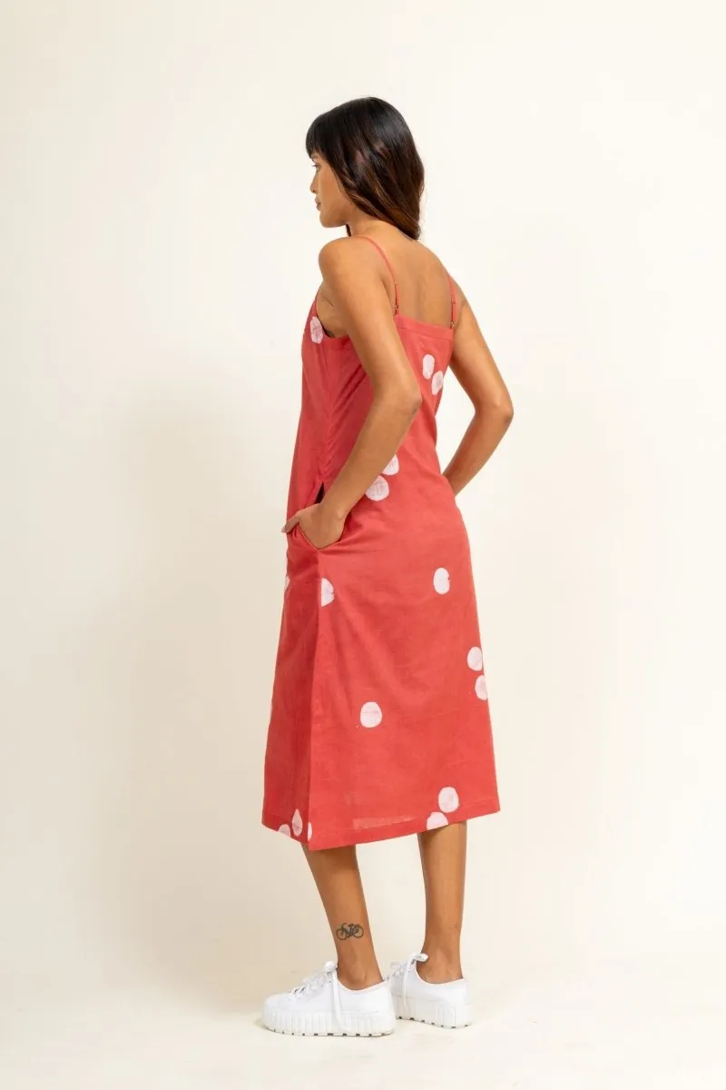 Coral Slip Upcycled Cotton Dress