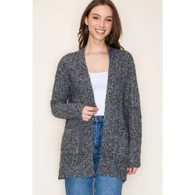 Dark Charcoal Cable Cardigan