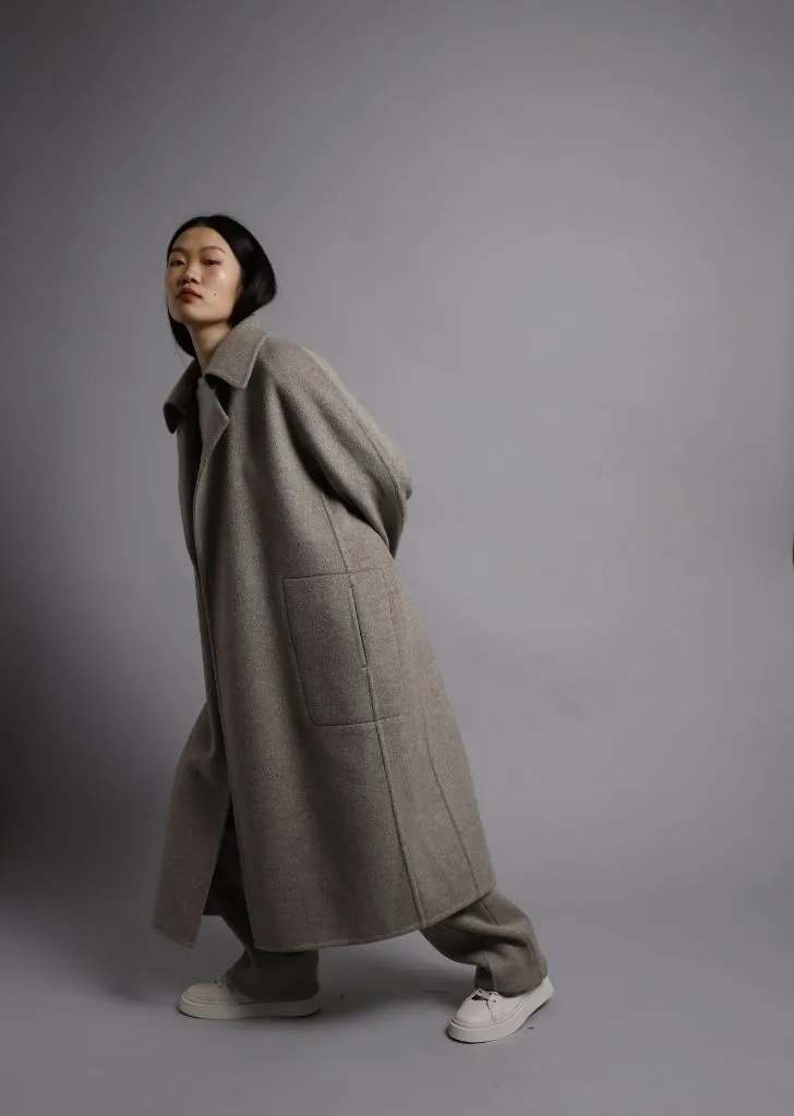 Double-Face Yak Coat — Grey