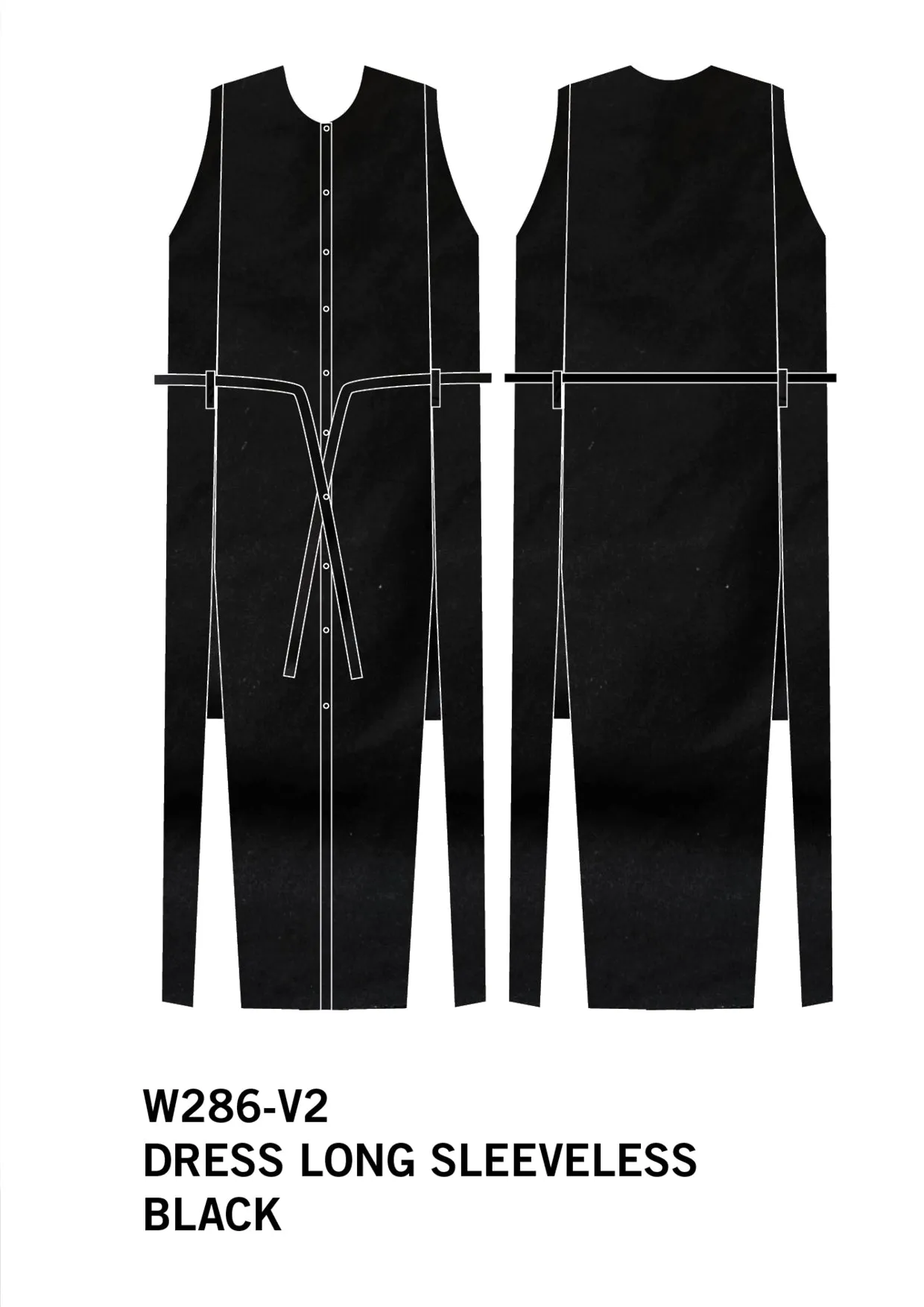 DRESS/VEST LONG SLEEVELESS - black