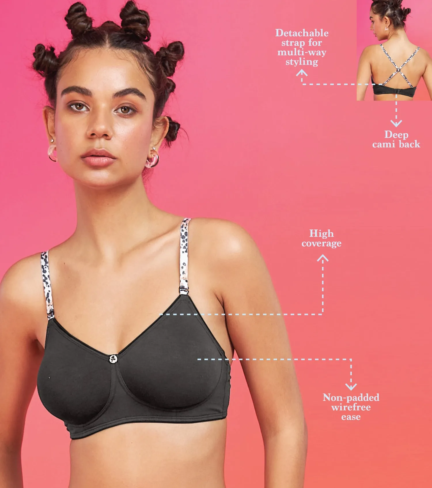 Enamor XO Graphite Non Wired Non Padded Regular Bra - Livia