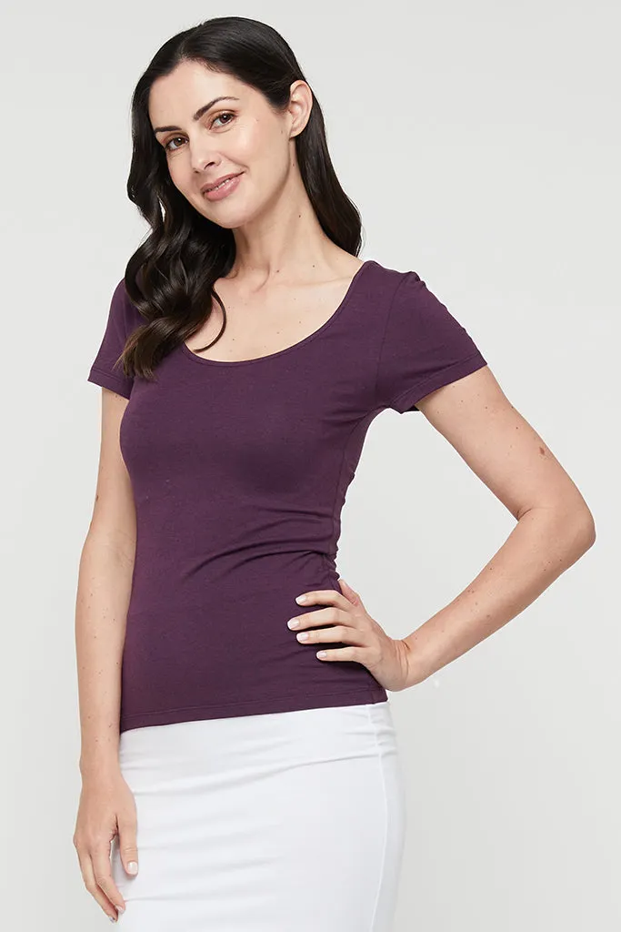 Essential Scoop Tee - Plum