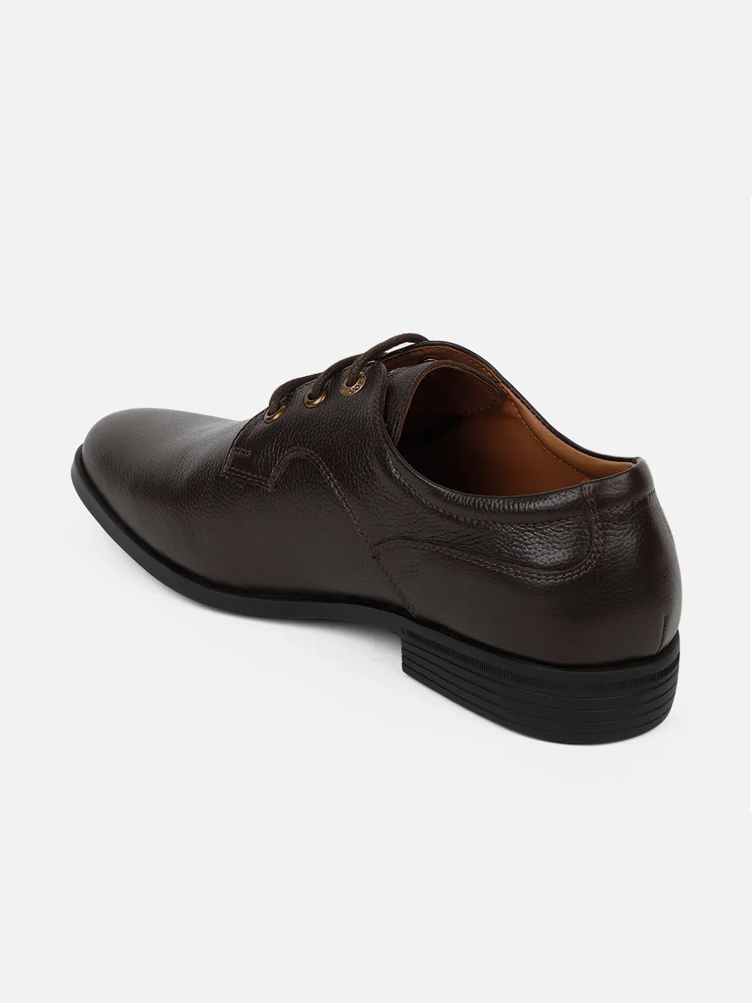 Ezok Men Brown Leather Formal