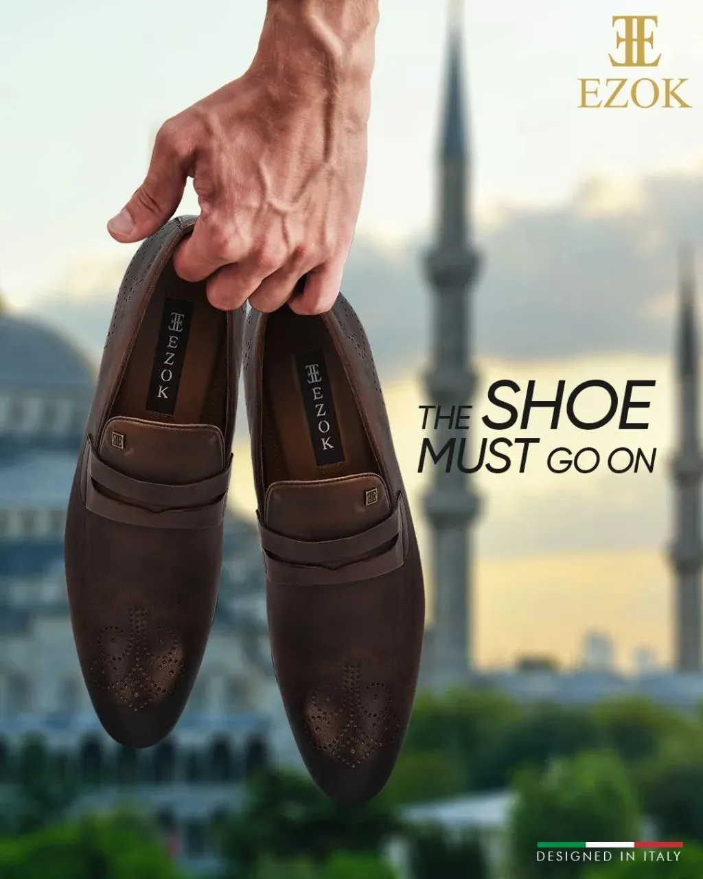 Ezok Men Brown Slip-On Formal Penny Loafers With Perforated Toe Shoes