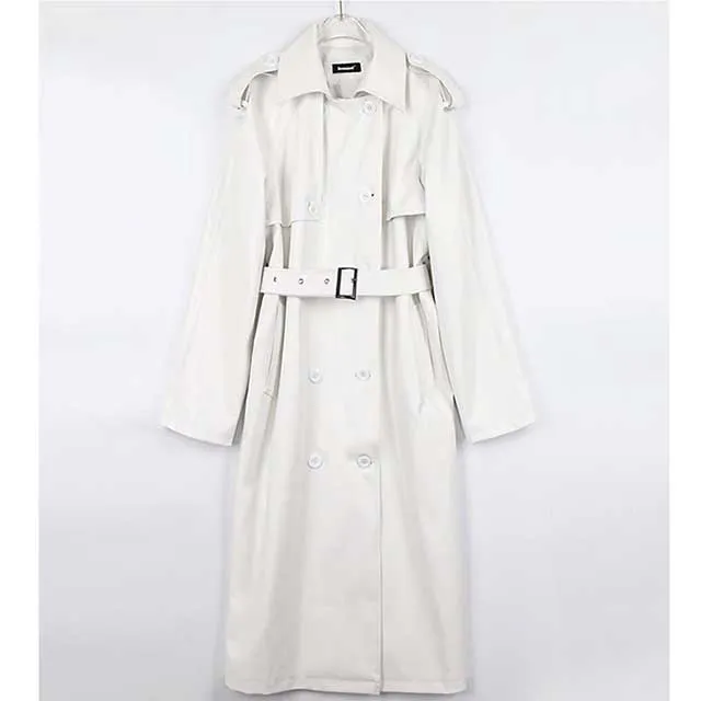 Faux Leather Japanese Trench Coat