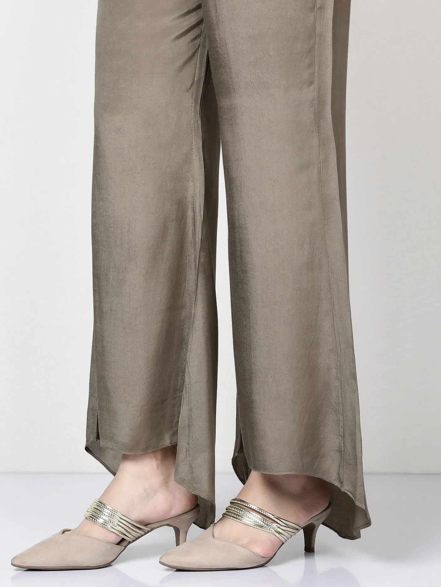 Flared Silk Pants