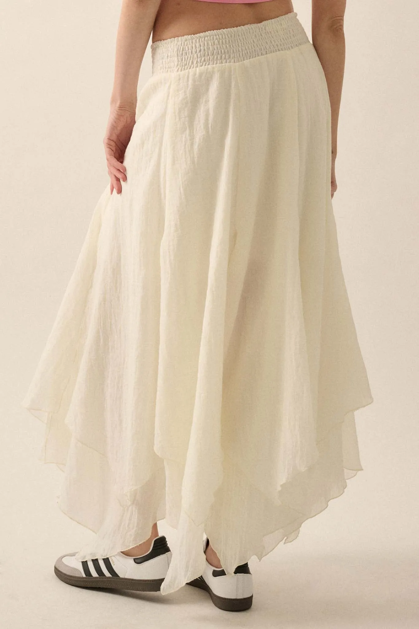 Free as Air Layered Gauze Handkerchief Maxi Skirt