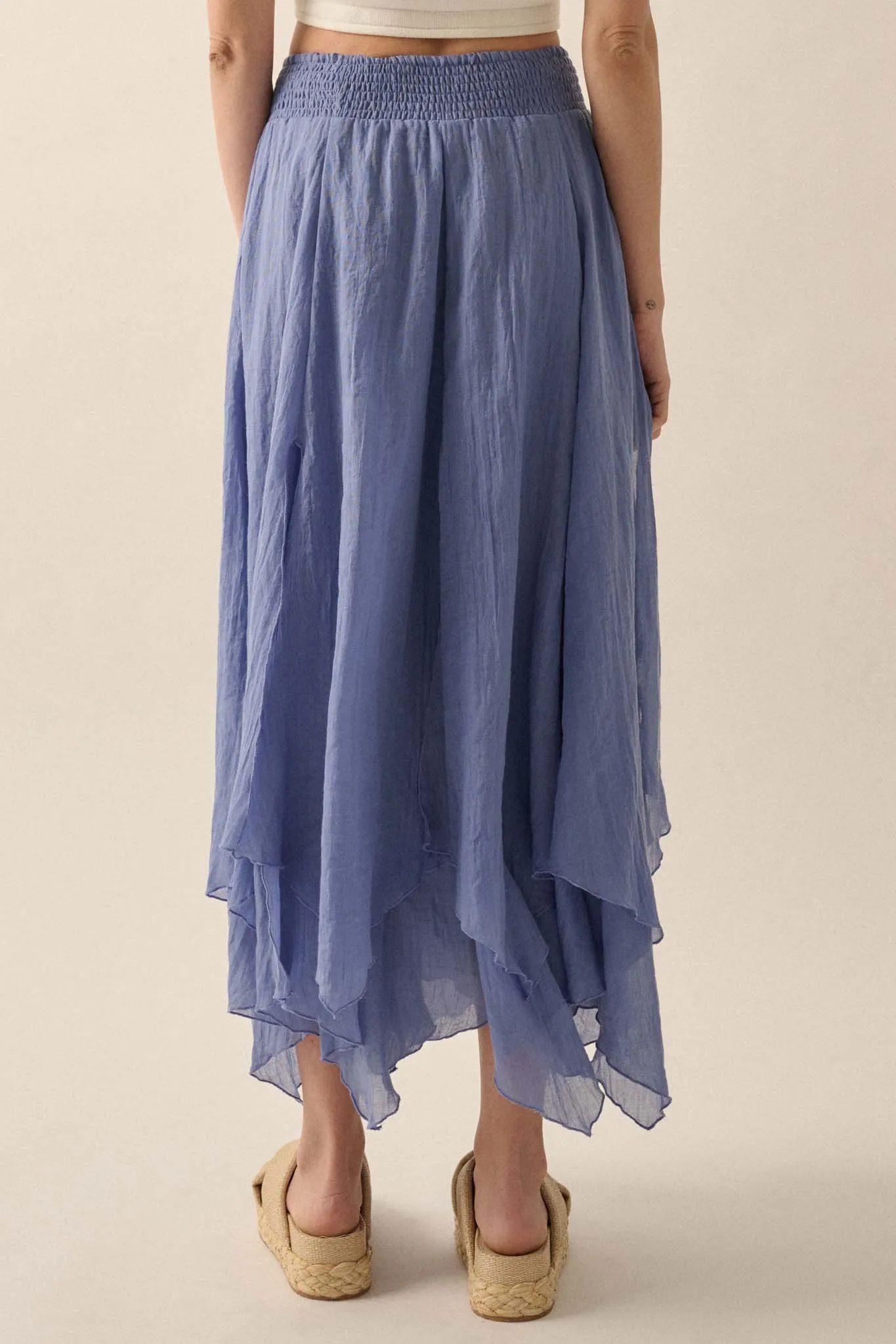 Free as Air Layered Gauze Handkerchief Maxi Skirt