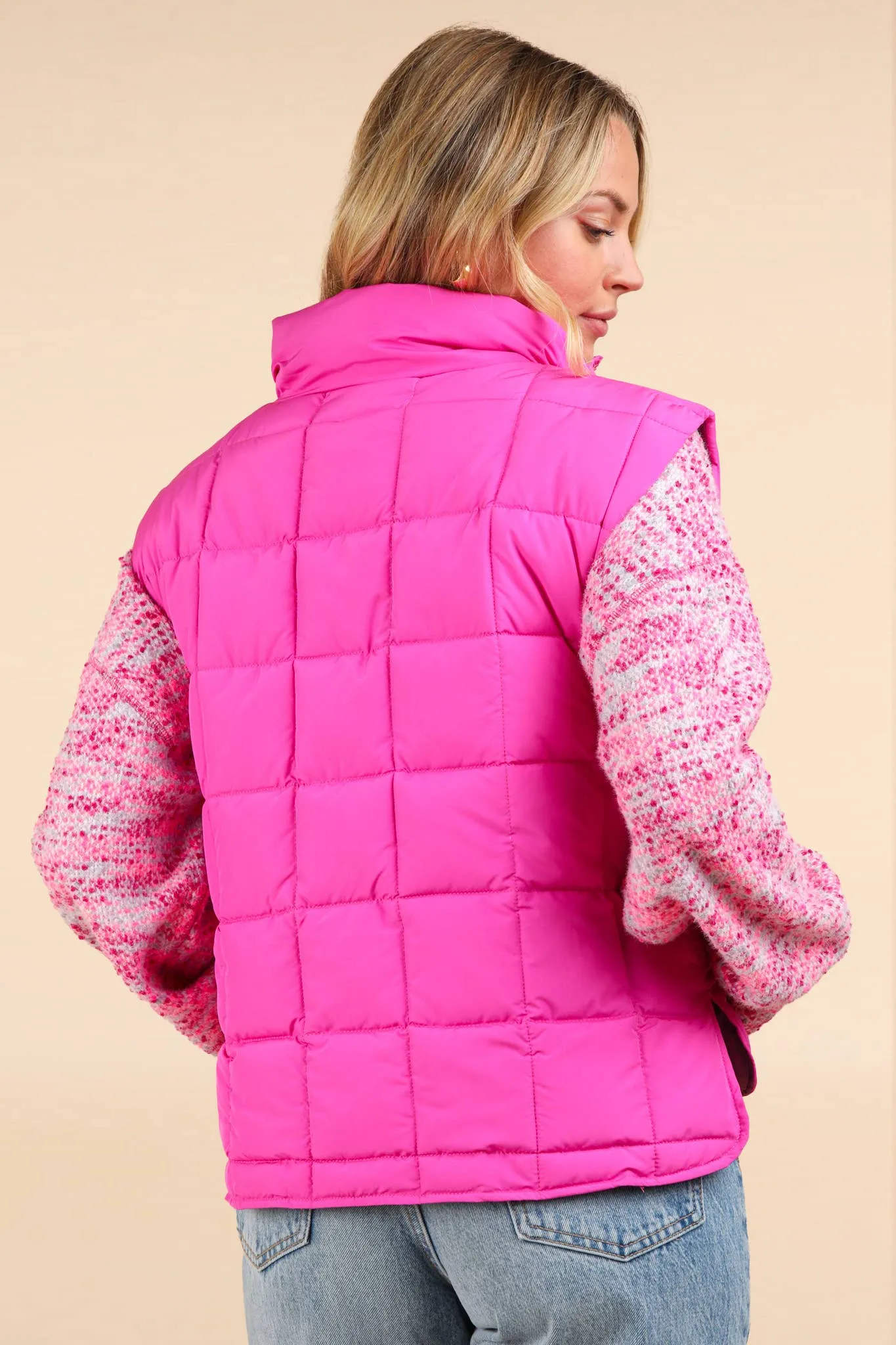 Fuchsia Puffer Vest