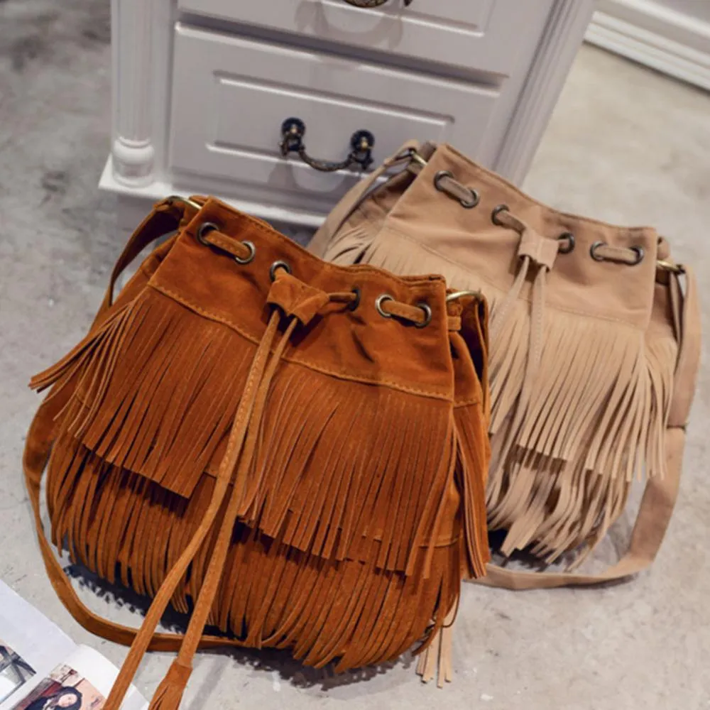 Funki Buys | Bags | Handbags | Women's Fringe Bucket Bag