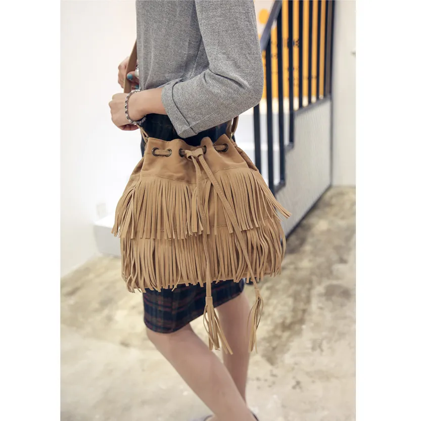 Funki Buys | Bags | Handbags | Women's Fringe Bucket Bag