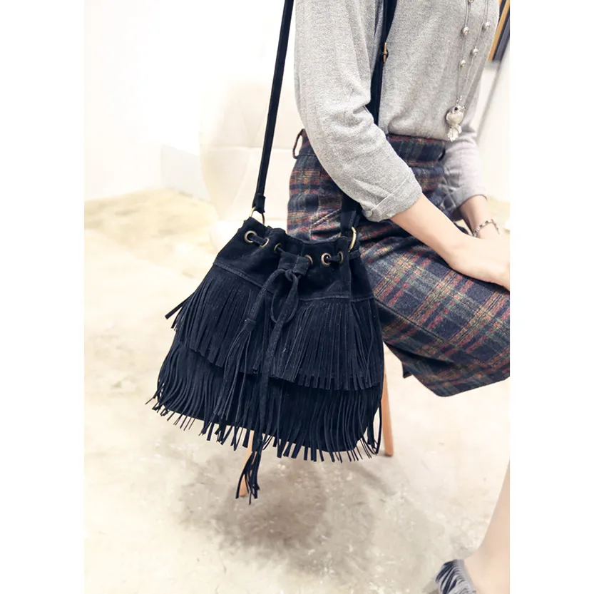 Funki Buys | Bags | Handbags | Women's Fringe Bucket Bag