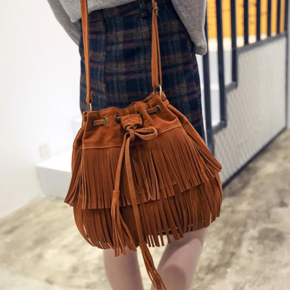 Funki Buys | Bags | Handbags | Women's Fringe Bucket Bag