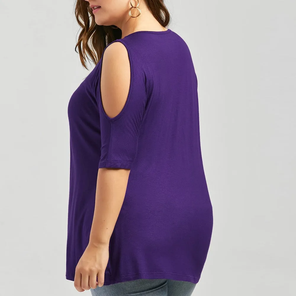 Funki Buys | Shirts | Women's Plus Lace Trim Open Sleeve Top