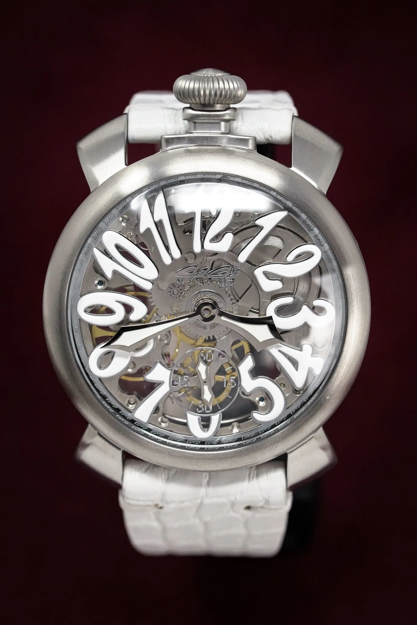 GaGà Milano Watch Skeleton 48MM Satin White