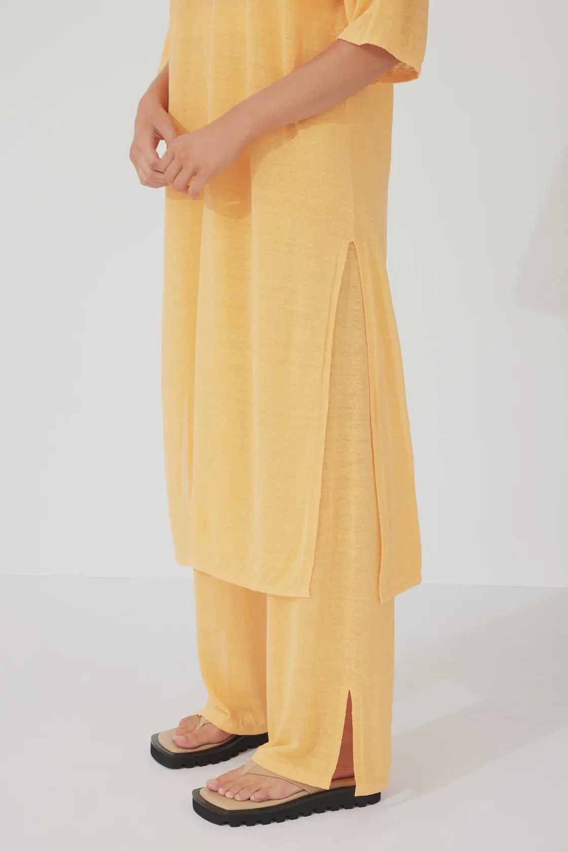 Golden Organic Linen Blend Knit Pant