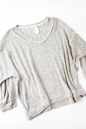 Gracen Striped Knit Top, Taupe | Plus Size