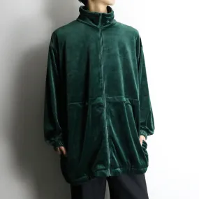 green loose velour track jacket