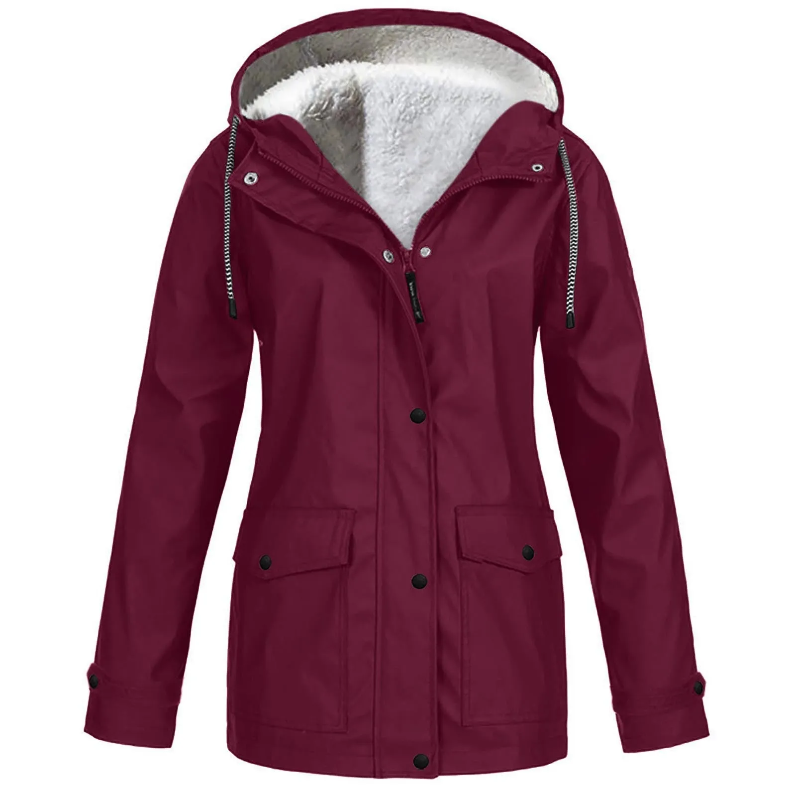 Hooded Coat Winter Outwear Fleece Jacket