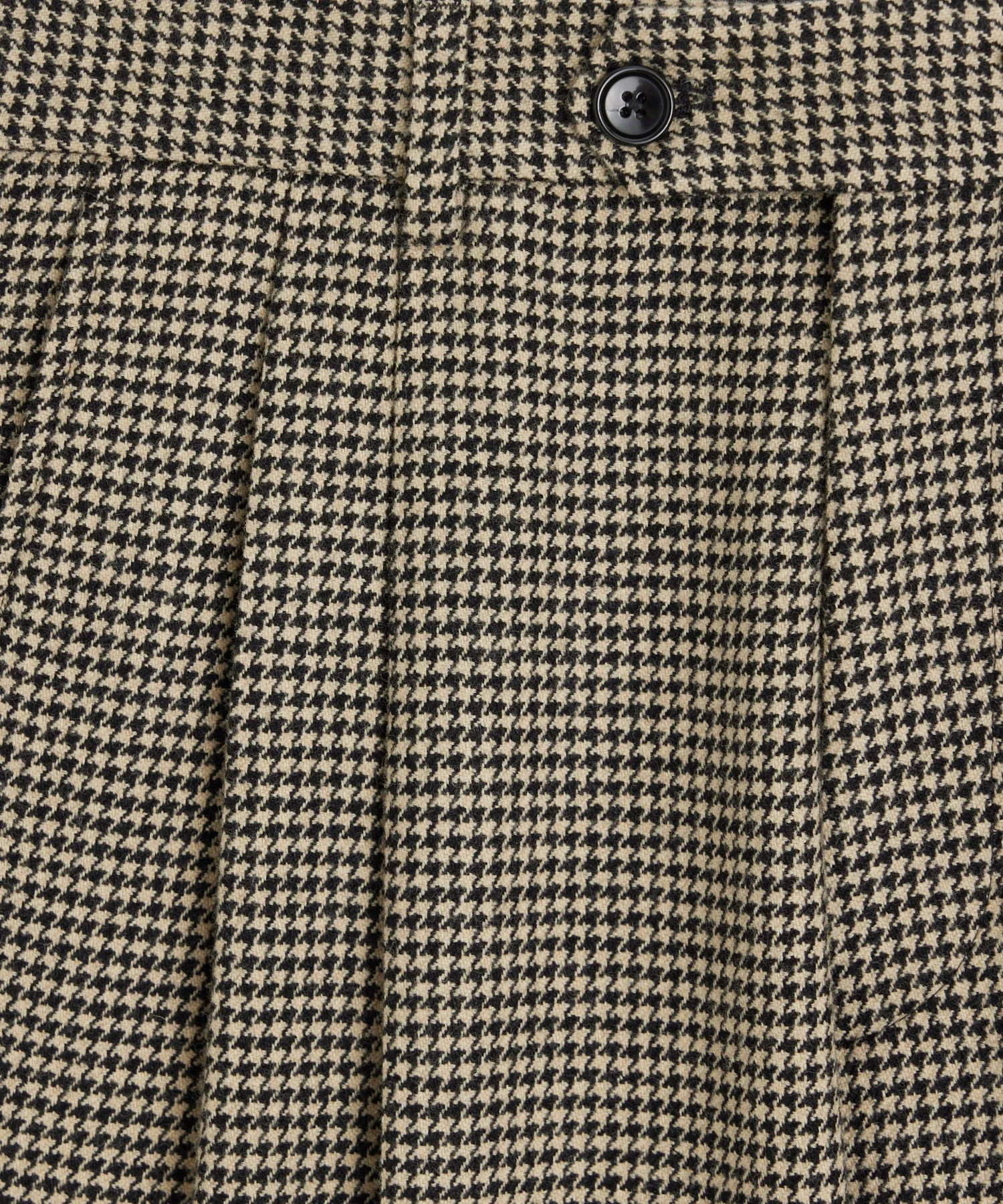 Italian Flannel Wythe Trouser in Cream Houndstooth