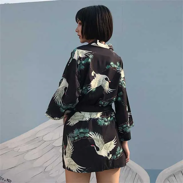 Japanese Crane Haori Jacket