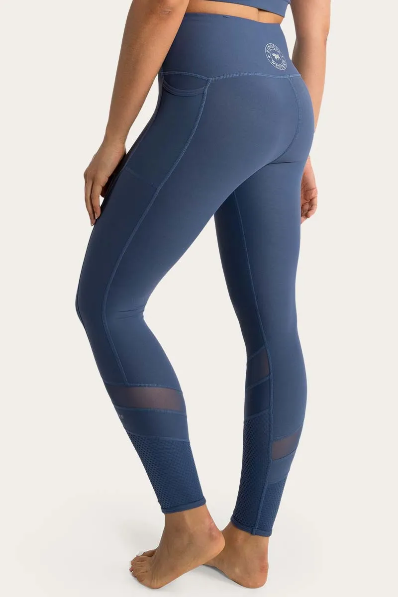 Jenna Womens High Rise Ankle Grazer Tight - Blue Indigo