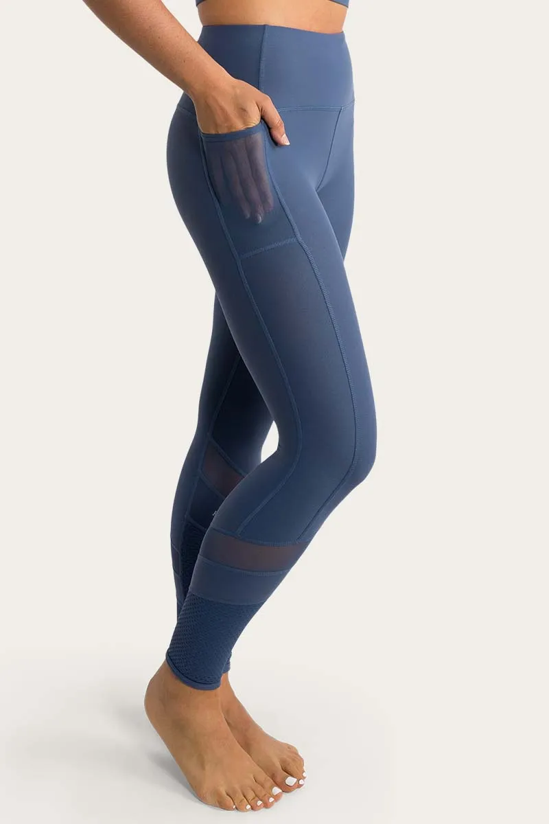 Jenna Womens High Rise Ankle Grazer Tight - Blue Indigo