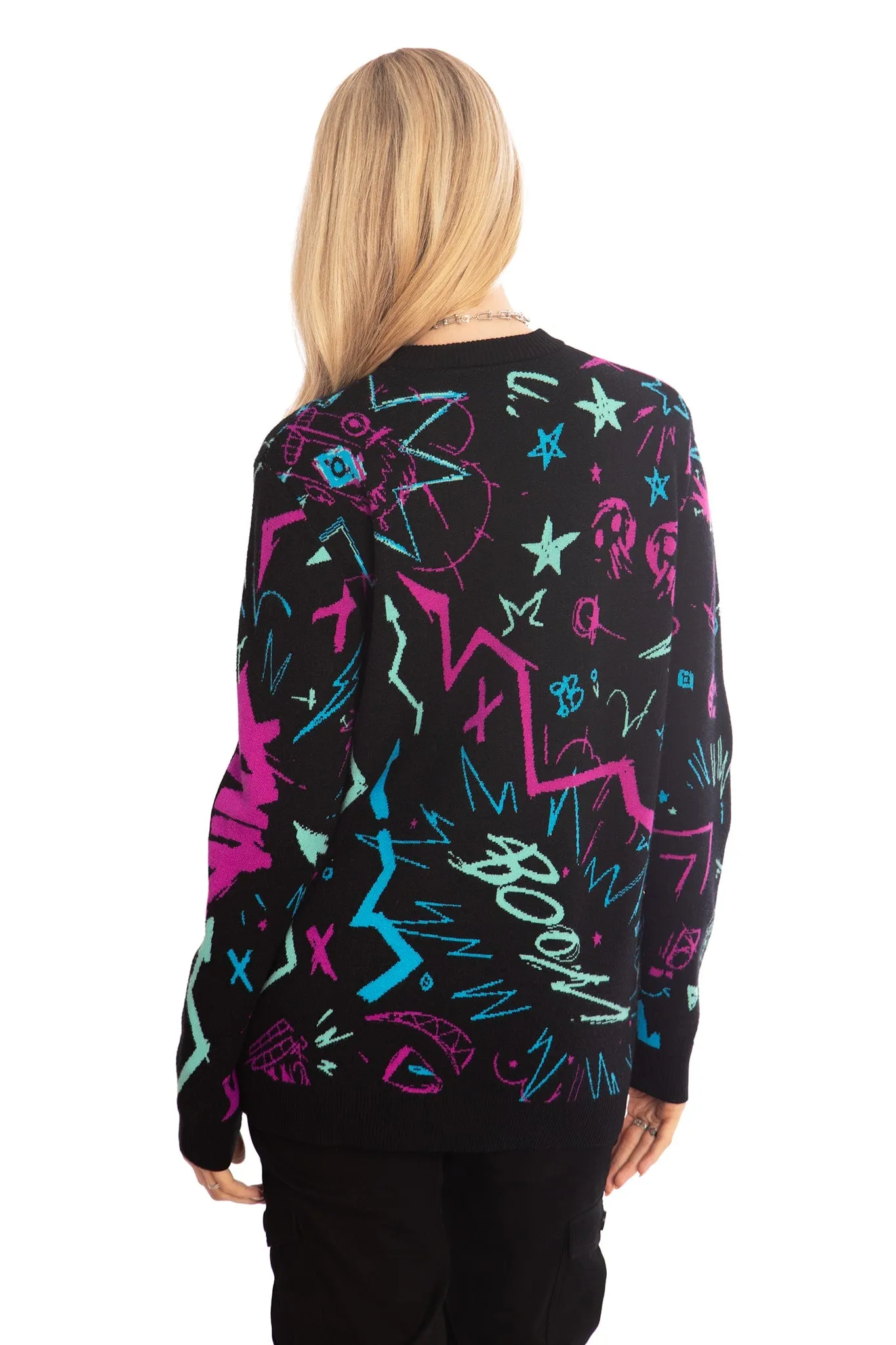 Jinx Graffiti Oversized Knit Sweater