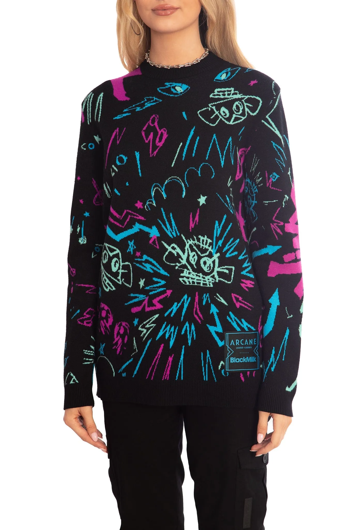 Jinx Graffiti Oversized Knit Sweater