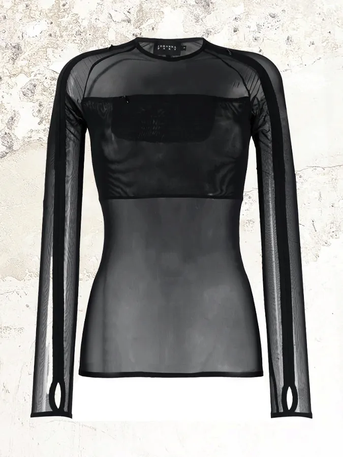 Johanna Parv transparent long-sleeve sheer t-shirt