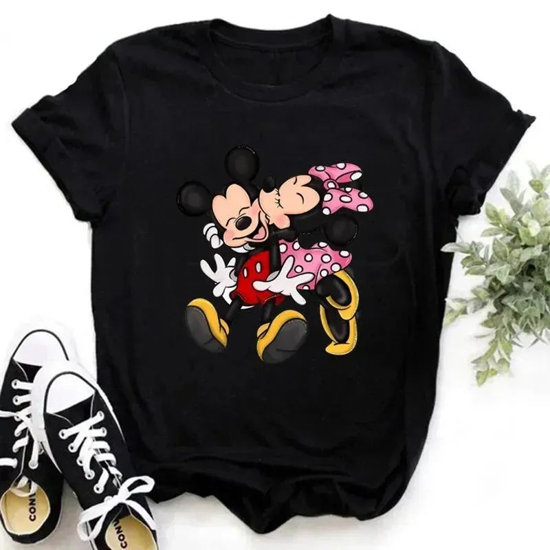 Kawaii Minnie Mouse Summer Boy Girl Top Children Clothing Disney Cotton Tshirt Short Sleeve Casual Kid T-shirts Fashion Baby Tee