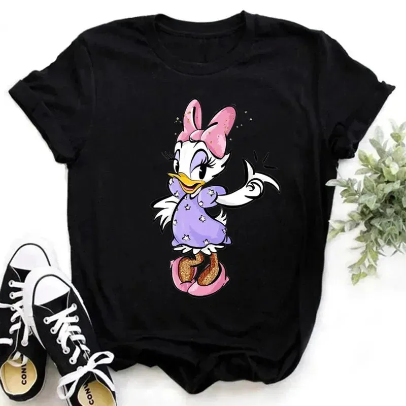 Kawaii Minnie Mouse Summer Boy Girl Top Children Clothing Disney Cotton Tshirt Short Sleeve Casual Kid T-shirts Fashion Baby Tee