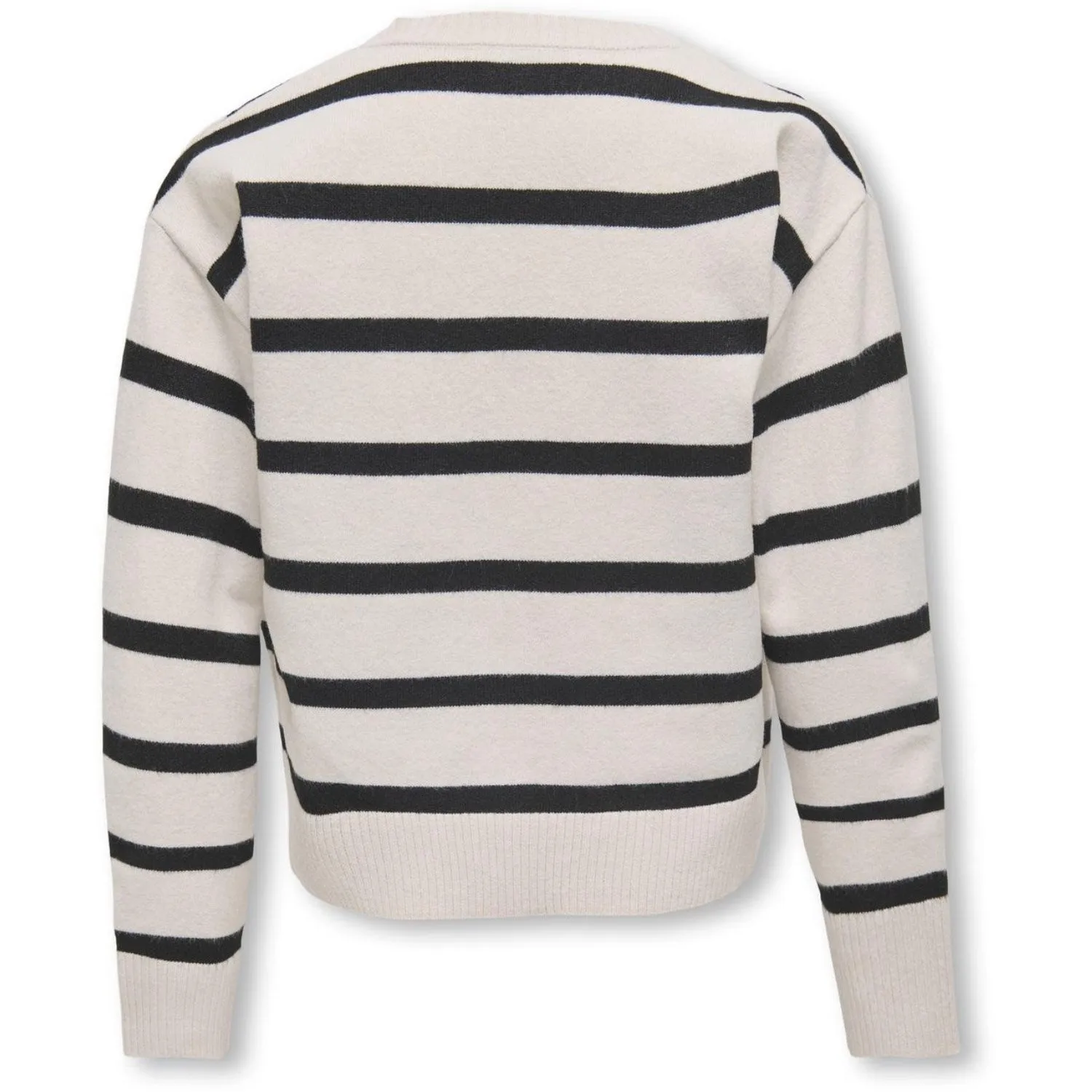 kids ONLY Birch Black Ama Stripe V-Neck Cardigan Knit