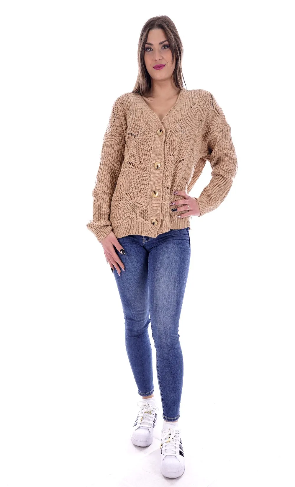 Lizalù Taglie Curvy Cardigan Beige