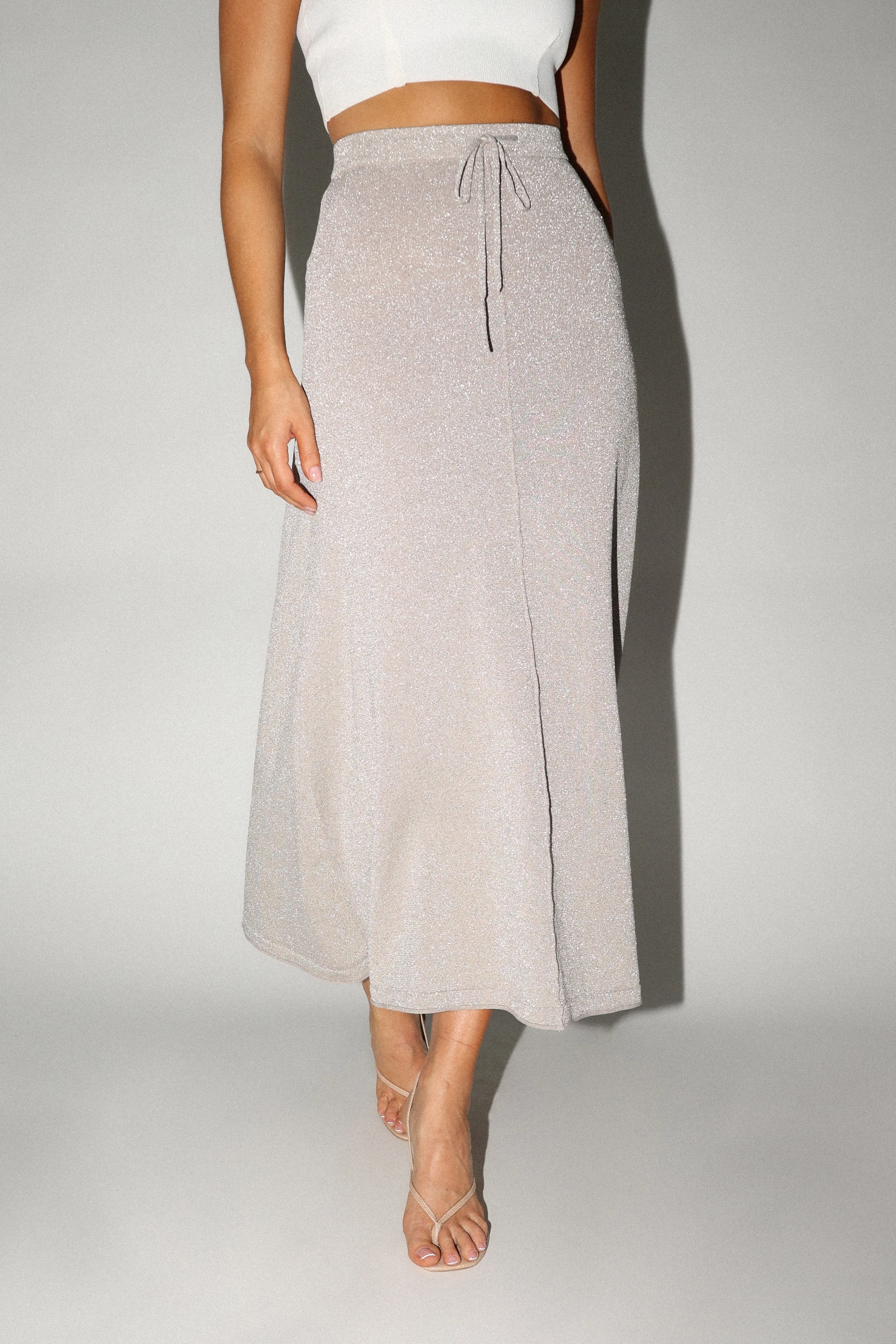 Lucille Knit Skirt - Silver