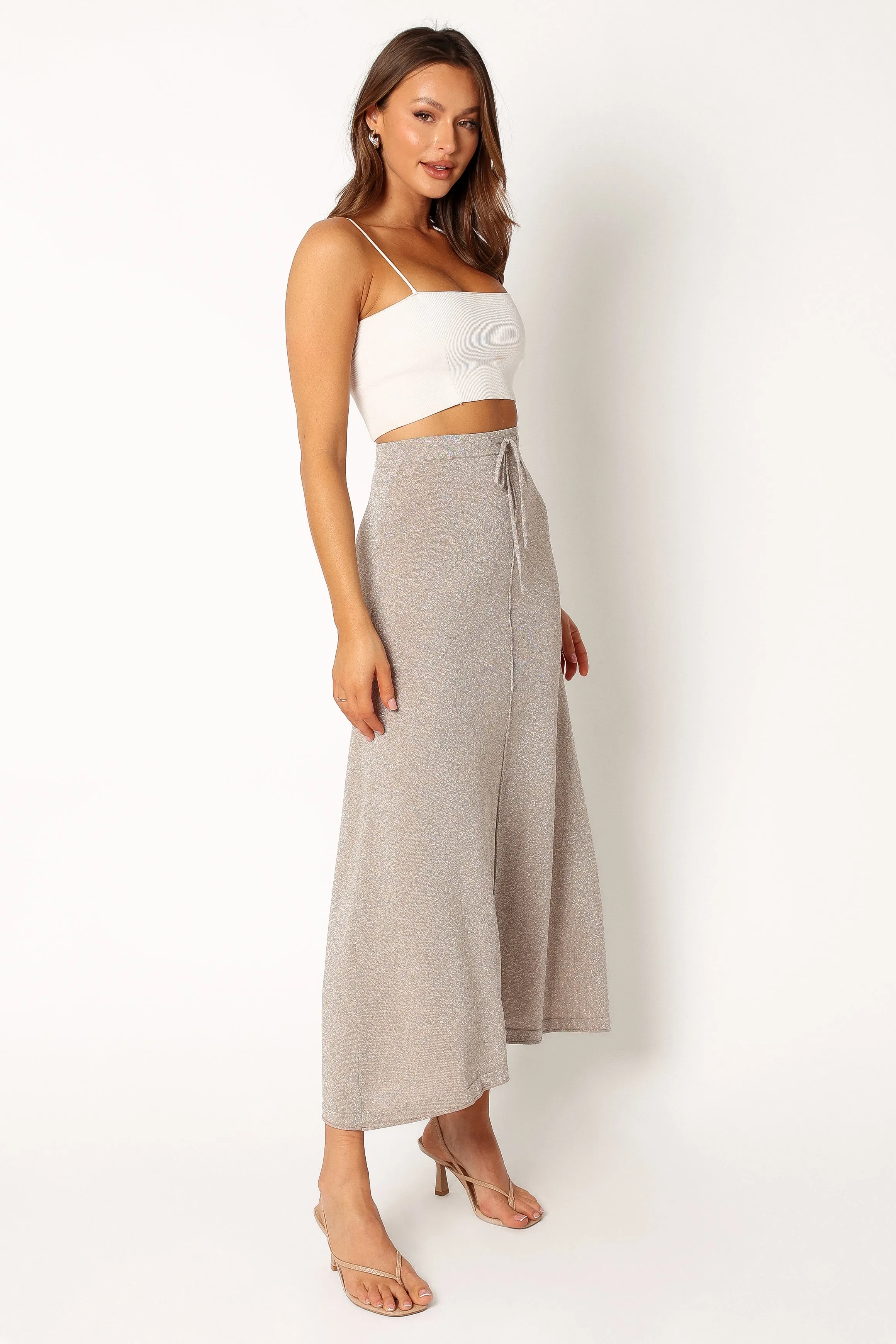 Lucille Knit Skirt - Silver