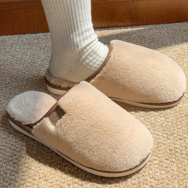 Man Cave X Luxe LSS Winter Plush Slippers Warm Solid House Shoes Non-slip Bedroom Floor Home Slipper For Women Men