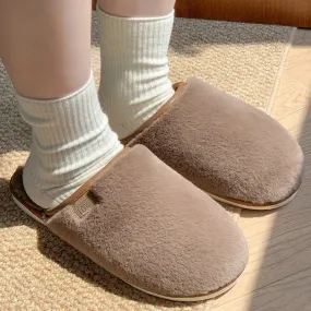 Man Cave X Luxe LSS Winter Plush Slippers Warm Solid House Shoes Non-slip Bedroom Floor Home Slipper For Women Men