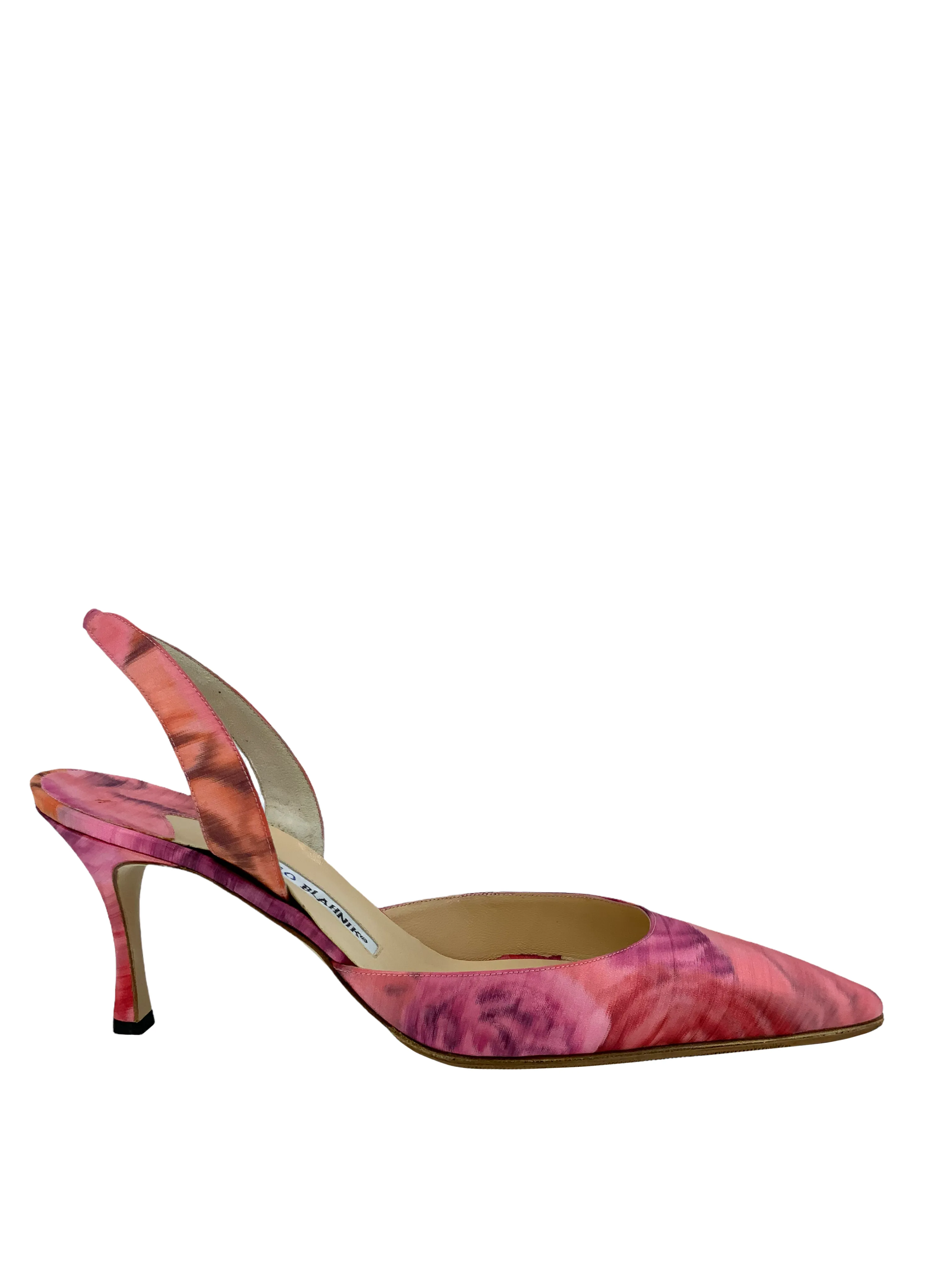 Manolo Blahnik Satin Carolyne Slingback Pumps Size 10.5