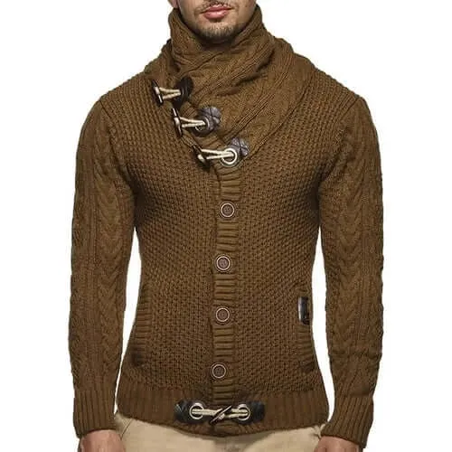 Men Fashion Winter Warm Pullovers Sweater Thick High-Neck Long-Sleeved