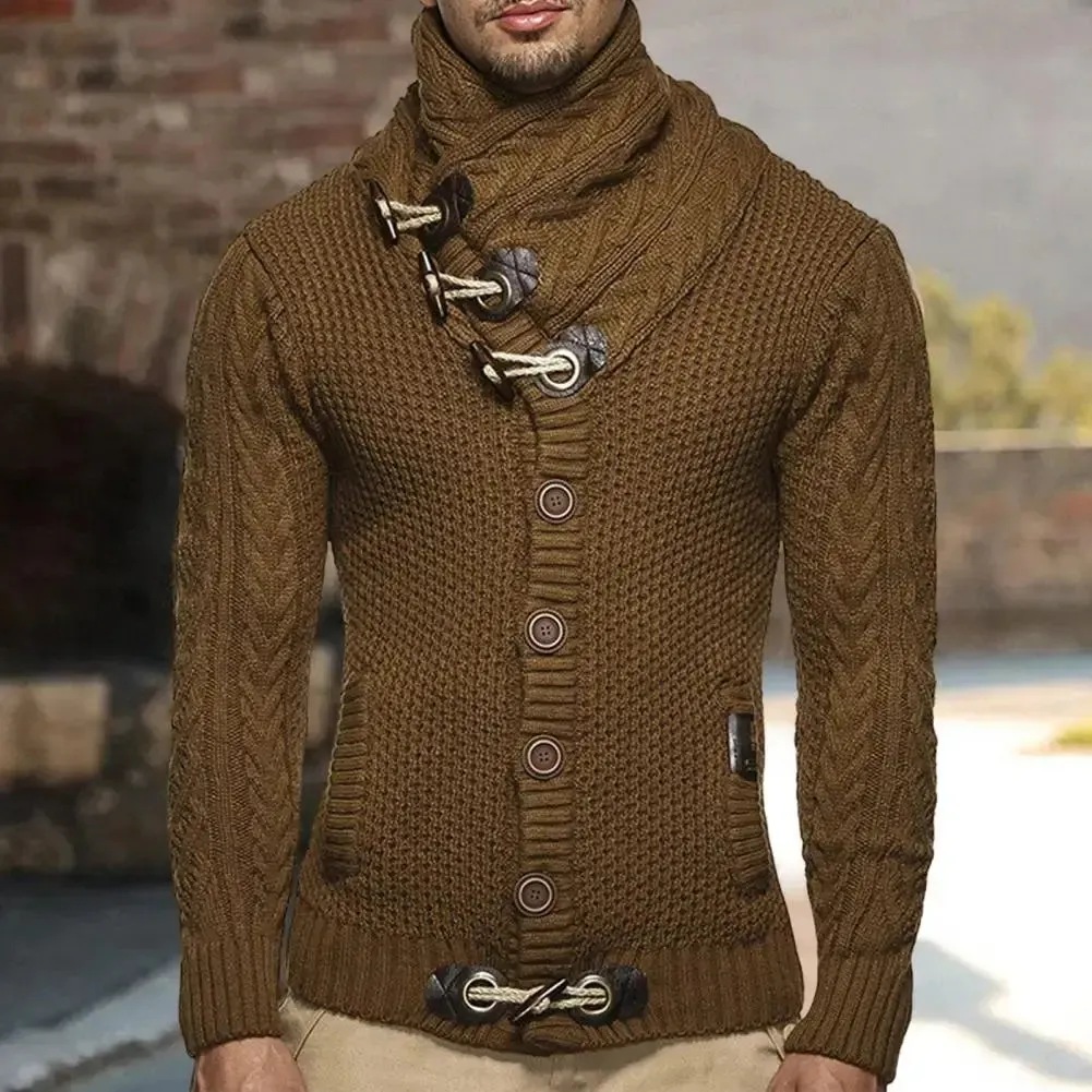 Men Fashion Winter Warm Pullovers Sweater Thick High-Neck Long-Sleeved