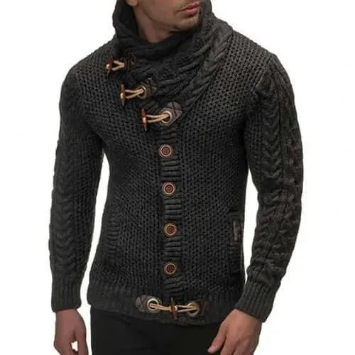 Men Fashion Winter Warm Pullovers Sweater Thick High-Neck Long-Sleeved