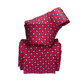 Menaggio Printed Foulard Silk Tie, Red / Navy