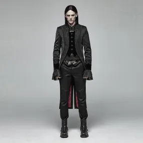 Men's Goth Single-Breasted Dovetail Overcoat