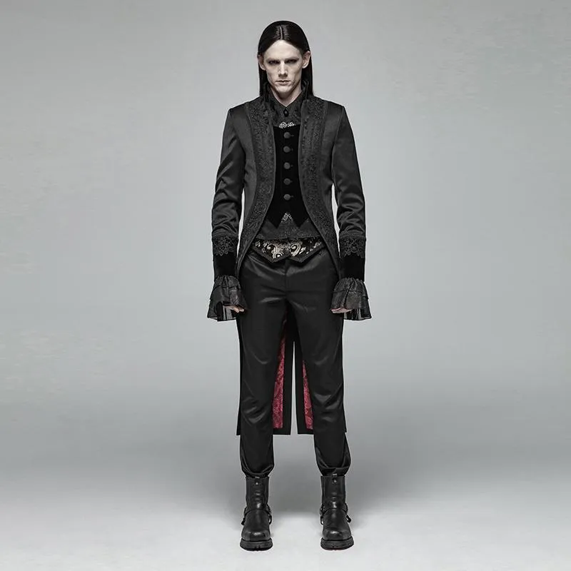 Men's Goth Single-Breasted Dovetail Overcoat