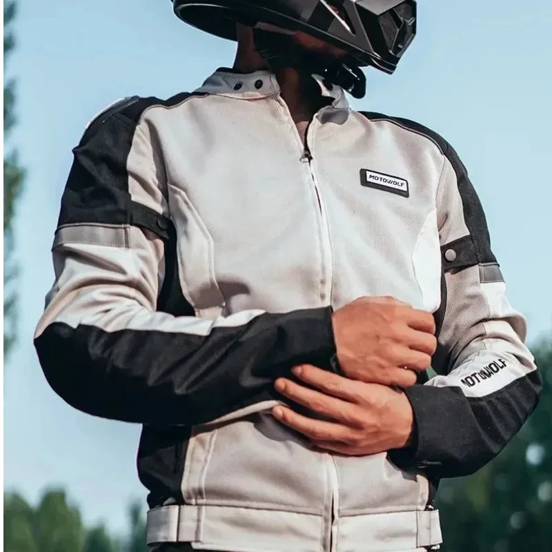 Motowolf Four Seasons Motorcycle Riding Jacket Mesh Casual Jacket With Built-in CE Protection and Anti Drop Racing Riding-MDL0515