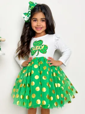 My Own Luck Golden Polka Dot Tutu Dress